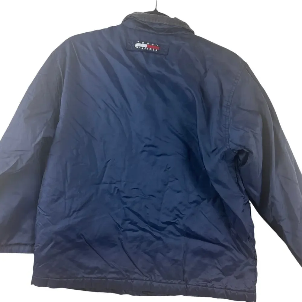 Tommy Hilfiger Vintage Navy Field Jacket Plaid Lined Men’s‎ Medium